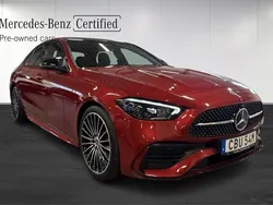 Röd (red) Begagnad 2022 Mercedes C300 AMG Sedan | 485 000 kr