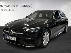 Svart (black) Begagnad 2022 Mercedes C300e Kombi | 409 900 kr (Marknadspris)