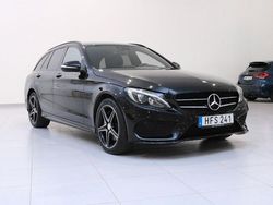 Svart Begagnad 2015 Mercedes C400 AMG line Kombi | 249 900 kr