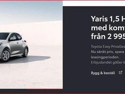Ny 2025 Toyota Yaris Active Halvkombi | 254 900 kr
