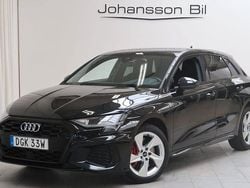 Svart Begagnad 2021 Audi A3 Sportback S-Line Halvkombi | 309 900 kr