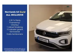 Vit (pure white) Begagnad 2024 VW T-Roc SUV | 314 900 kr (Dyr)