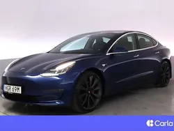Blå Begagnad 2020 Tesla Model 3 Performance Sedan | 268 900 kr (Marknadspris)