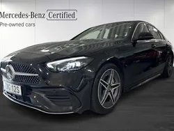 Svart (black) Begagnad 2021 Mercedes C220 AMG Sedan | 449 900 kr (Dyr)