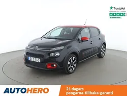 Svart Begagnad 2018 Citroën C3 PureTech Halvkombi | 112 000 kr (Marknadspris)