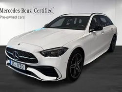 Vit Begagnad 2024 Mercedes C300e AMG line Kombi | 569 900 kr (Marknadspris)