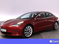 Röd Begagnad 2019 Tesla Model 3 Long Range Sedan | 279 900 kr (Marknadspris)
