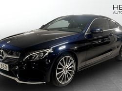 Mörkblå (blue) Begagnad 2017 Mercedes C250 AMG line Sportkupé | 269 900 kr (Bra pris)