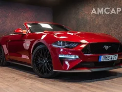 Röd Begagnad 2018 Ford Mustang GT Convertible Cab | 519 500 kr (Marknadspris)