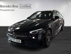 Svart (black) Begagnad 2022 Mercedes C300e AMG line Kombi | 459 900 kr (Dyr)