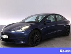 Blå Begagnad 2022 Tesla Model 3 Performance Sedan | 369 900 kr (Marknadspris)