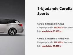 Grå Ny 2024 Toyota Corolla Active Kombi | 299 900 kr (Bra pris)