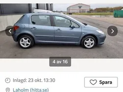 Begagnad 2008 Peugeot 307 Halvkombi | 34 000 kr