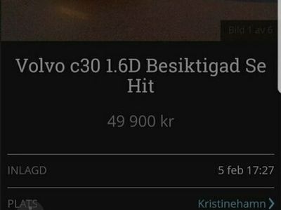 begagnad Volvo C30 1.6 D