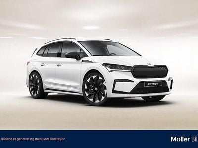 Vit (moon white metallic) Begagnad 2022 Skoda Enyaq iV SportLine SUV | 339 000 kr (Marknadspris)