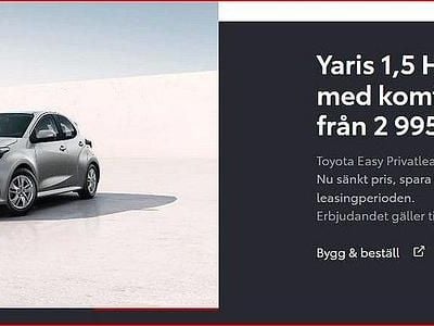 Ny 2025 Toyota Yaris Active Halvkombi | 254 900 kr (Bra pris)