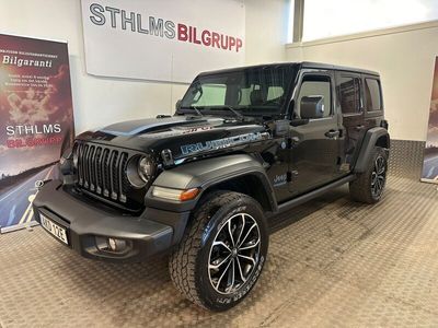 begagnad Jeep Wrangler Unlimited 4xe RUBICON Suflett Alpine Plug-In