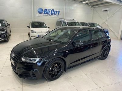 Begagnad Audi A3 Sportback S-Line 150 HK (110 kW) 2019 Svart Halvkombi