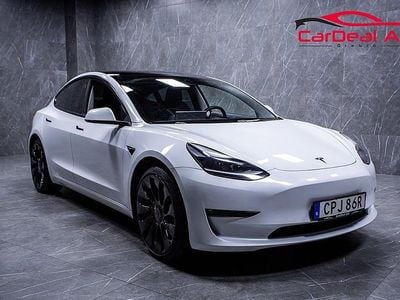 Vit Begagnad 2022 Tesla Model 3 Performance Sedan | 339 800 kr (Dyr)