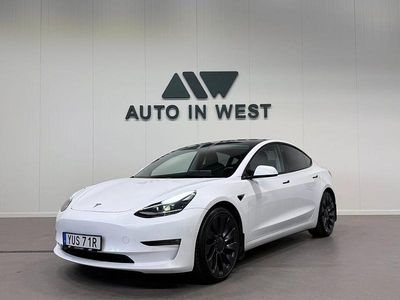 Vit Begagnad 2021 Tesla Model 3 Performance Sedan | 309 900 kr (Marknadspris)