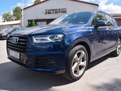Begagnad Audi Q7 S-Line 337 HK (247 kW) 2019 Blå SUV