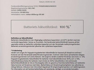 Begagnad Volvo EX40 Single Motor Extended Range 188 kW (256 HK) 2024 Svart SUV