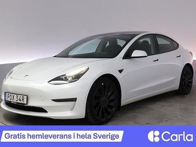 Vit Begagnad 2023 Tesla Model 3 Performance Sedan | 333 990 kr (Bra pris)