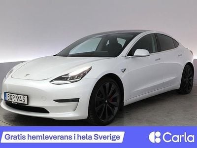 Vit Begagnad 2020 Tesla Model 3 Performance Sedan | 279 990 kr (Marknadspris)