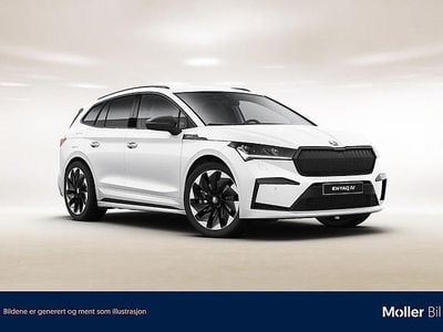 Vit (moon white metallic) Begagnad 2022 Skoda Enyaq iV SportLine SUV | 334 000 kr (Marknadspris)
