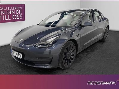 begagnad Tesla Model 3 Performance Ljus interiör En-bruk SvSåld 2021, Halvkombi