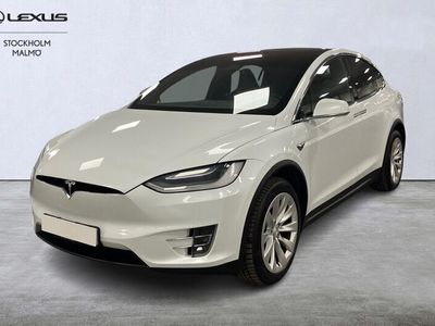 begagnad Tesla Model X Long Range Panoramatak 2019 Vit