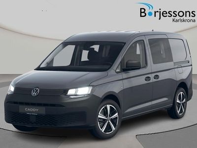 Grå Ny 2025 VW Caddy Maxi Minibuss | 458 625 kr (Lite dyr)