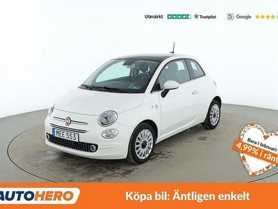 Begagnad Fiat 500 Lounge 69 HK (50 kW) 2018 Vit Halvkombi