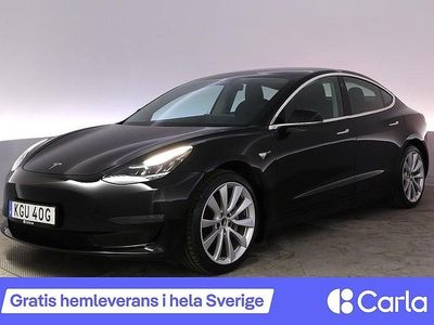 Svart Begagnad 2019 Tesla Model 3 Long Range AWD Sedan | 262 900 kr (Marknadspris)