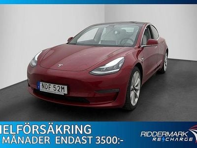 Röd Begagnad 2019 Tesla Model 3 Long Range AWD Sedan | 254 800 kr (Marknadspris)