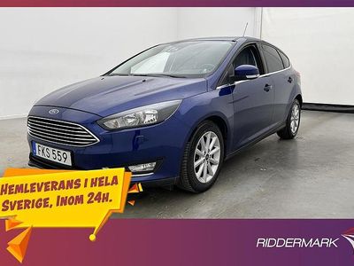 Blå Begagnad 2016 Ford Focus Titanium Halvkombi | 93 800 kr (Marknadspris)
