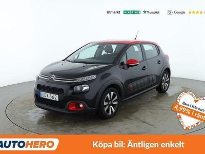 Begagnad Citroën C3 PureTech 83 HK (61 kW) 2018 Svart Sedan
