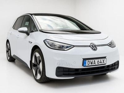 Begagnad VW ID.3 Pro Performance 150 kW (204 HK) 2021 Svart tak Halvkombi