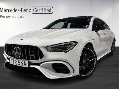 Begagnad Mercedes CLA45 AMG Shooting Brake 422 HK (310 kW) 2020 Vit Kombi
