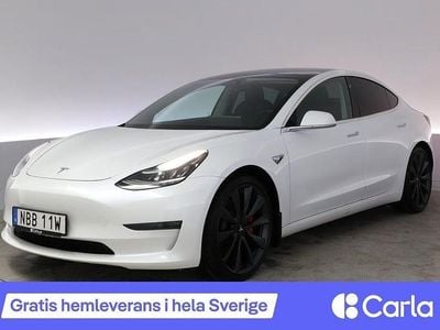 Vit Begagnad 2020 Tesla Model 3 Performance Sedan | 273 900 kr (Marknadspris)