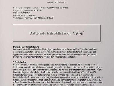 Blå Begagnad 2023 Volvo V90 Plus Kombi | 444 500 kr (Marknadspris)