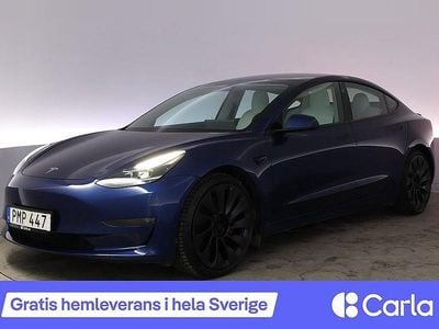 Begagnad Tesla Model 3 Performance 461 kW (627 HK) 2021 Blå Sedan