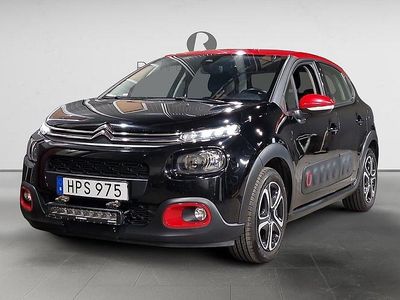 Svart Begagnad 2018 Citroën C3 PureTech Halvkombi | 64 900 kr (Marknadspris)