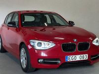 Begagnad BMW 118 Sport Line 143 HK (105 kW) 2011 Röd Halvkombi