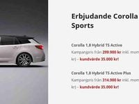 Ny Toyota Corolla Active 98 HK (72 kW) 2025 Svart Kombi