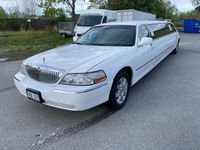 begagnad Lincoln Town Car Limo Stretch Limousine Vit 5 Dörrars