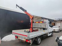 begagnad Mercedes Sprinter 316 Flak + Kran Palfinger Momsbil