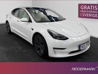 begagnad Tesla Model 3 Long Range AWD Ljus interiör Dragkrok 2021, Halvkombi