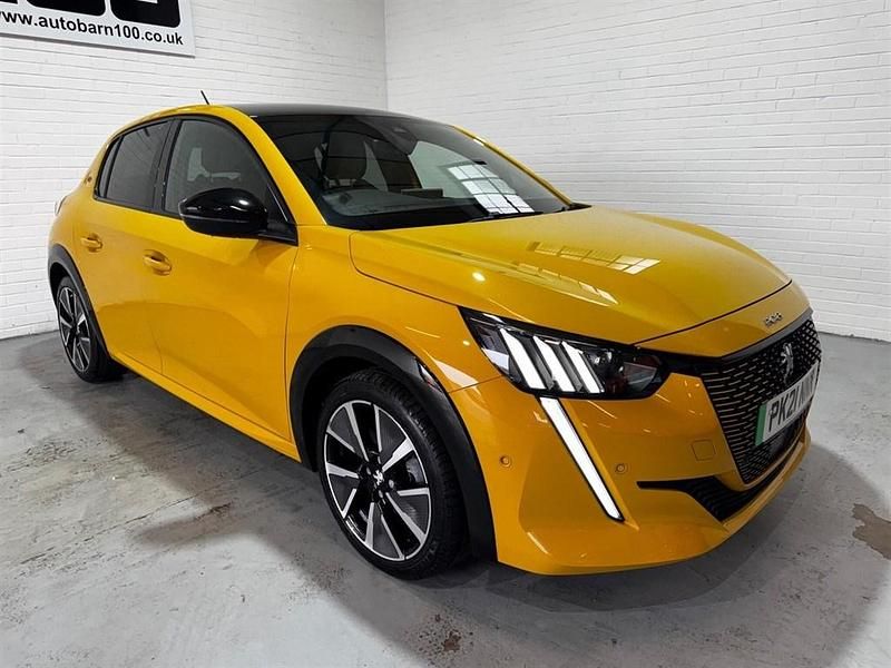 Used Peugeot e-208 Premium 100 kW (136 HP) 2021 Yellow Hatchback