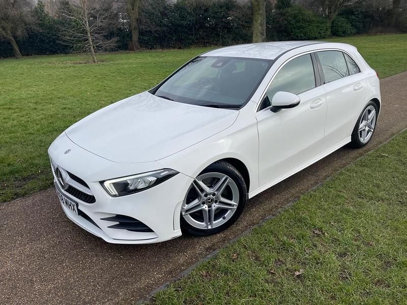Used Mercedes A250 AMG line 224 HP (164 kW) 2018 White Hatchback